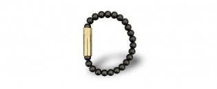 Les Fines Lames Punch Bracelet solo Gold Onyx matte