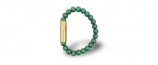 Les Fines Lames Punch Bracelet solo Gold Malachite