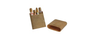 Adorini Cigar case 3-5 cigars Leather and wood