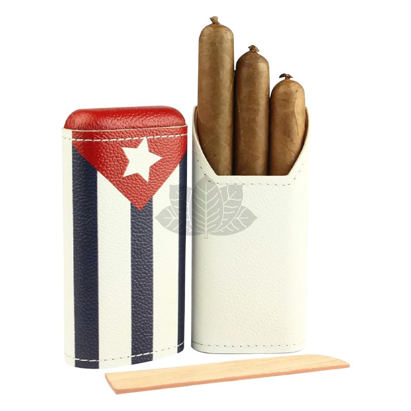 Adorini Cigar case 2-3 cigars  - Cuban Flag